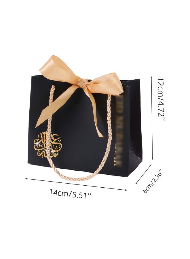 JAYATO Arabic festival gift bag - Moon Festival Castle Candy Box - Middle Eastern Festival Party Gift Box - Black (with handle rope + ribbon) - Image 1